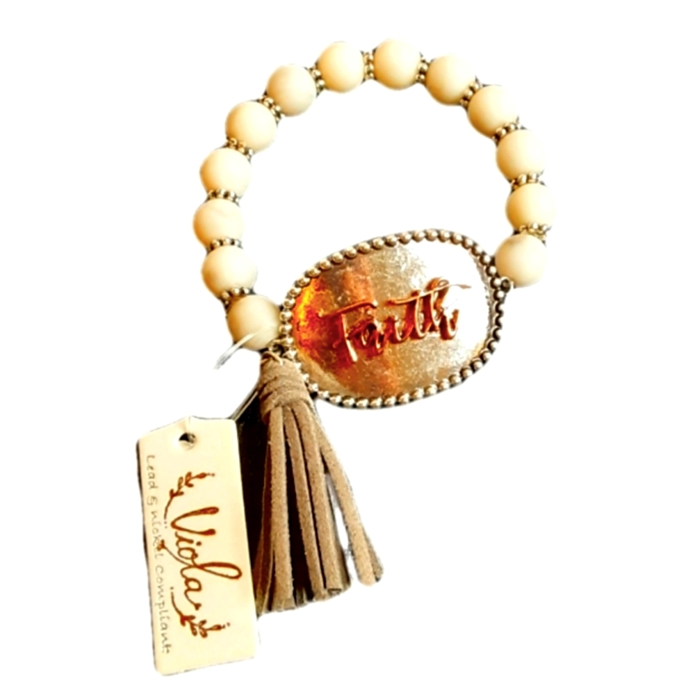 FAITH STRETCH BEAD BRACELET
